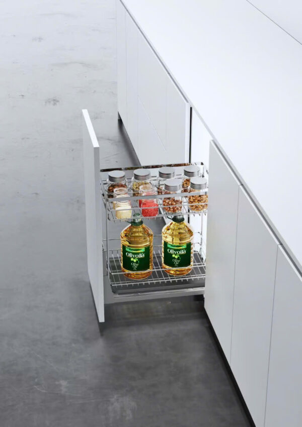 BỘ ĐỂ GIA VỊ CHAI LỌ INOX MẠ CROM SỢI FLAT BOSSEU