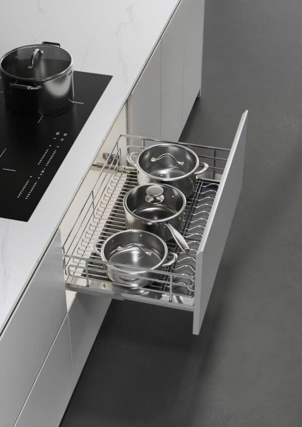 NGĂN KÉO ĐỂ XOONG NỒI INOX 304 SỢI OVAL BOSSEU